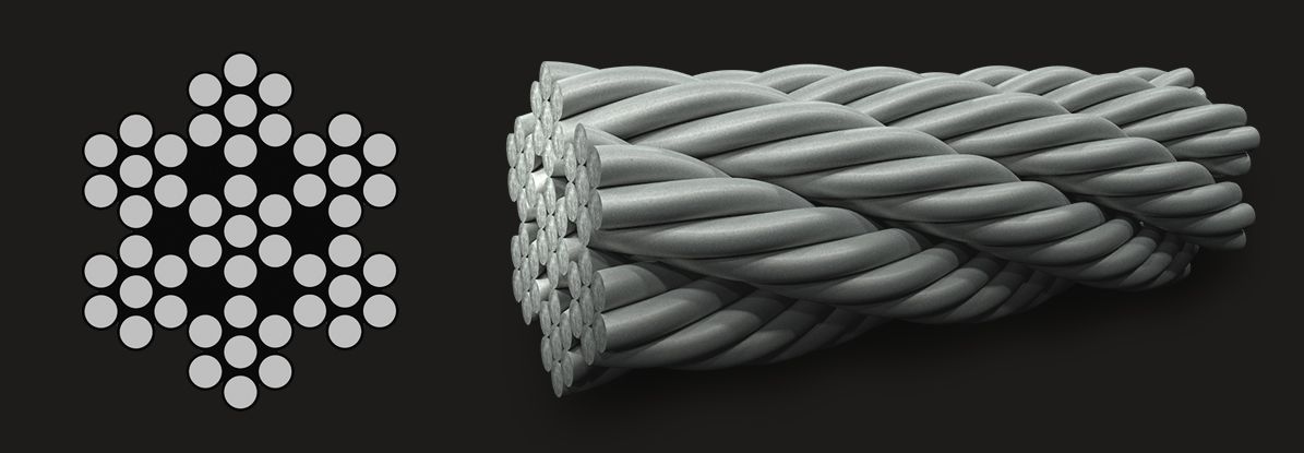 7x7 (6/1) - Marine Grade Stainless Steel Wire Rope