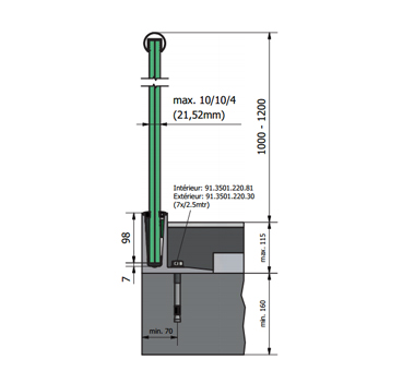 0.74kN Base Fixed Channel Diagram