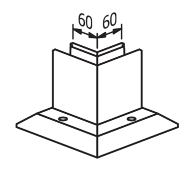 0.74kN Base Fixed Channel Inner Corner Diagram