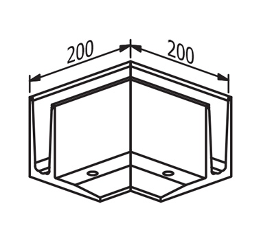 0.74kN Base Fixed Channel Outer Corner Diagram