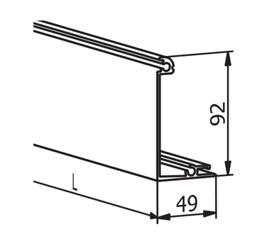 0.74kN Side Fixed Channel Extended Mount Cover Piece Diagram