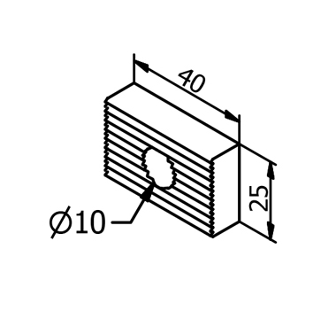 0.74kN Side Fixed Channel Extended Mount Mounting Block Diagram