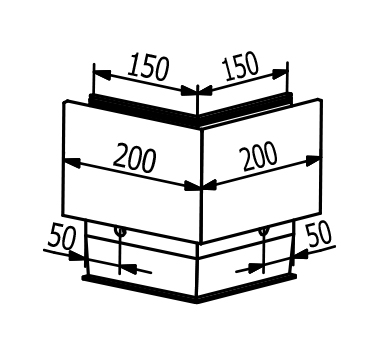 0.74kN Side Fixed Channel Extended Mount Outer Corner Diagram