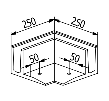 3kN Base Fixed Channel Outer Corner Diagram