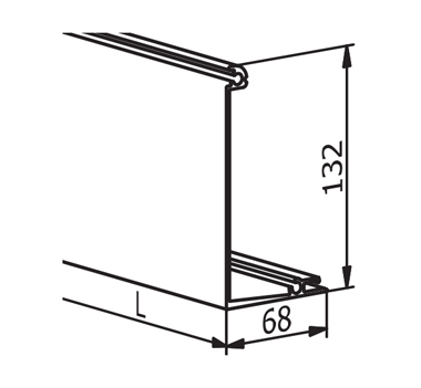 3kN Extended Side Fixed Aluminium Channel Cover Piece