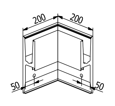 3kN Extended Side Fixed Aluminium Channel Inner Corner