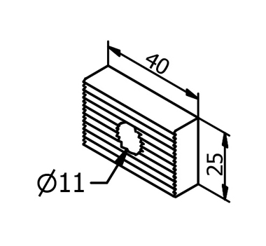 3kN Extended Side Fixed Aluminium Channel Mounting Block