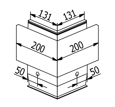 3kN Extended Side Fixed Aluminium Channel Outer Corner