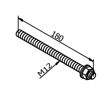 0.74kN Base Fixed Channel Anchor Bolt Diagram
