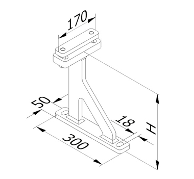 0.74kN Base Fixed Channel Clamping Post Diagram