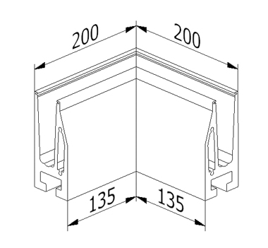 0.74kN Base Fixed Channel Inner Corner Diagram