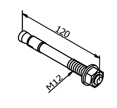 0.74kN Base Fixed Channel RAWL Anchor Bolt Diagram