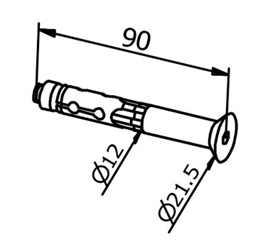 0.74kN Side Fixed Channel Anchor Bolt Diagram