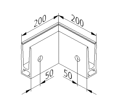 0.74kN Side Fixed Channel Inner Corner Diagram