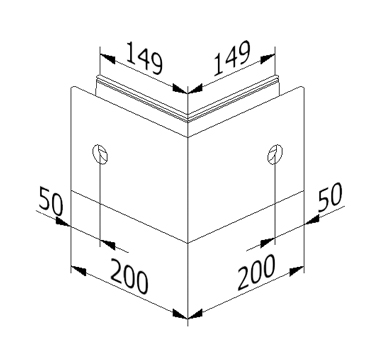 0.74kN Side Fixed Channel Outer Corner Diagram