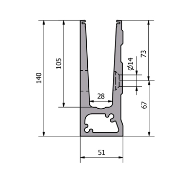 0.74kN Side Fixed Channel Diagram