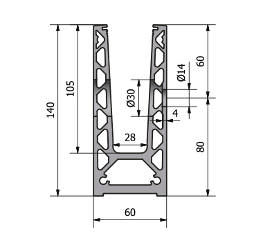 Bend-Fit Side Fixed Curved Glass Channel Diagram