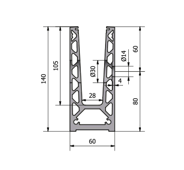 1.5 kN Side Fixed Aluminium Channel