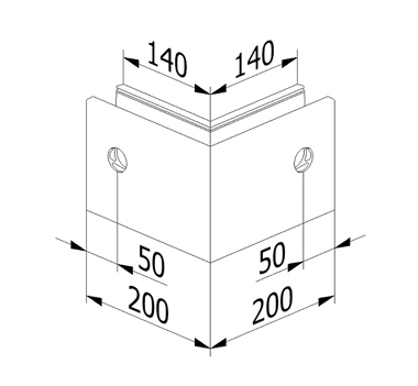 1.5 kN Side Fixed Aluminium Channel - Outside Corner