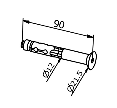 3 kN Base Fixed Aluminium Channel RAWL Anchor Bolt