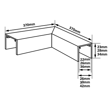 Aluminium U-Profile Slotted Handrail Corner Connector Dia