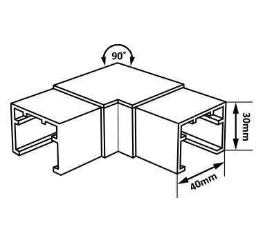 Stainless Steel 40x30 U-Profile Slotted Handrail Corner Connector Dia
