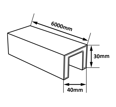 Stainless Steel 40x30 U-Profile Slotted Handrail Tube Dia