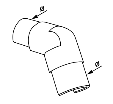 Stainless Steel Round Slotted Handrail Adjustable Connector Downwards Dia