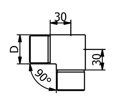 Stainless Steel Round Slotted Handrail Corner Connector Dia