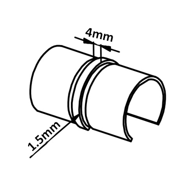 Stainless Steel Round Slotted Handrail Straight Connector Dia