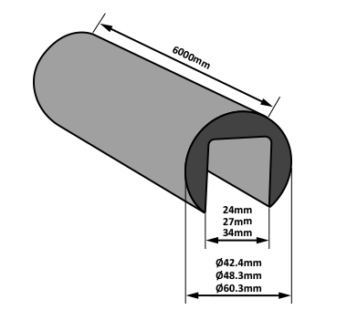 Stainless Steel Round Slotted Handrail Tube Dia