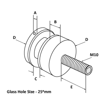 Satin Finish Glass Adapters Diagram