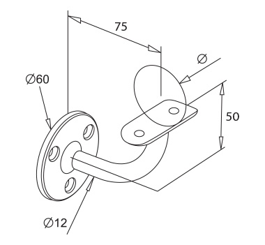 Mirror Polished Wall Bracket Diagram