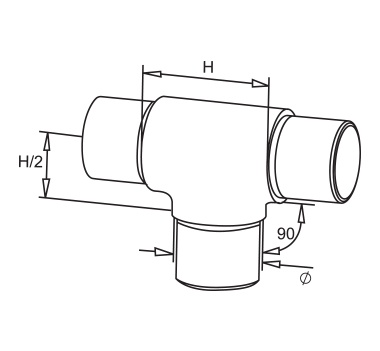 Satin Equal Tee Diagram