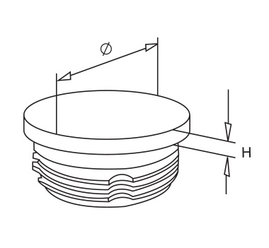 Satin Plastic Flat End Cap Diagram