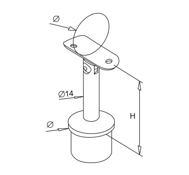 Satin Stand Off Articulated Rail Support Diagram