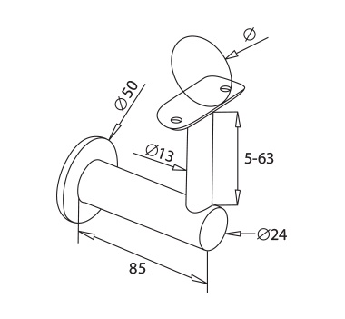 Satin Wall Bracket Two Piece Diagram