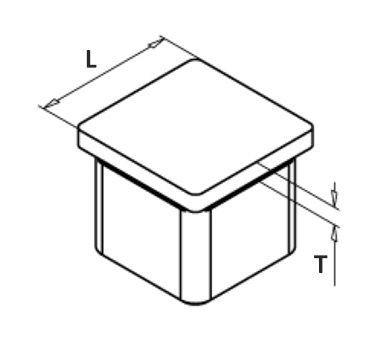 Square End Cap Satin Diagram