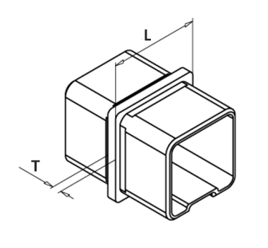 Square Straight Connector Satin Diagram