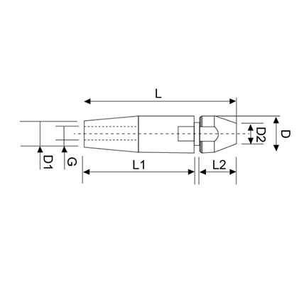 Self Assembly Terminal Internally Threaded Right Diagram